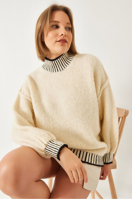 Musterierter Rollkragenpullover im lockeren Schnitt - Image 5