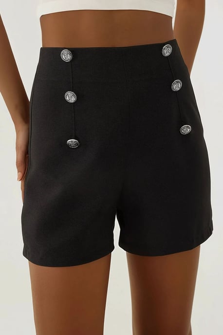 Hohe Taillen Shorts mit Knöpfen - Image 1