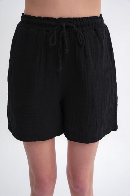 Hochtaillierte strukturierte Baumwollshorts - Image 6