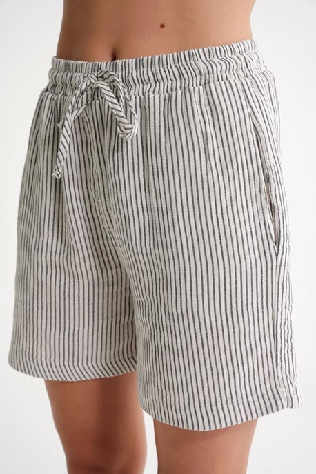 Hochtaillierte Gestreifte Weite Shorts - Image 5