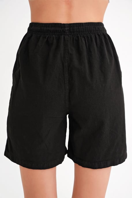 Hoch taillierte Baumwoll-Shorts mit Kordelzug - Image 6