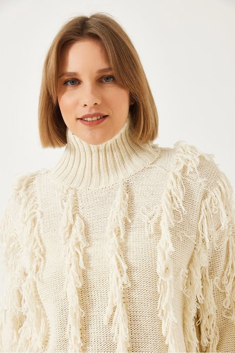Rüschenkragen Cropped Pullover - Image 4