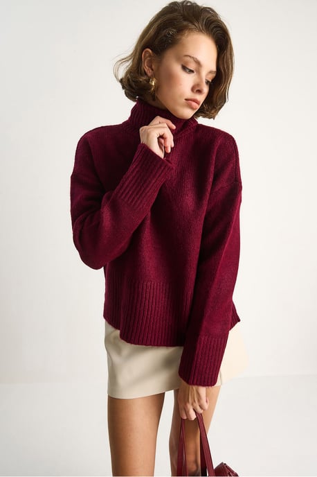 Übergroßer Strickrollkragenpullover - Image 2