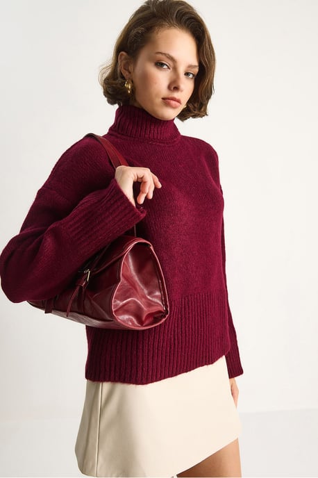 Übergroßer Strickrollkragenpullover - Image 3