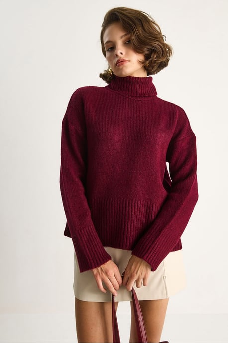 Übergroßer Strickrollkragenpullover - Image 4