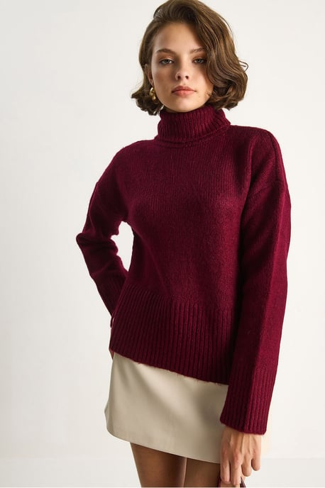 Übergroßer Strickrollkragenpullover - Image 5