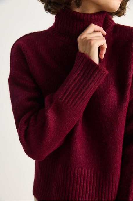 Übergroßer Strickrollkragenpullover - Image 6