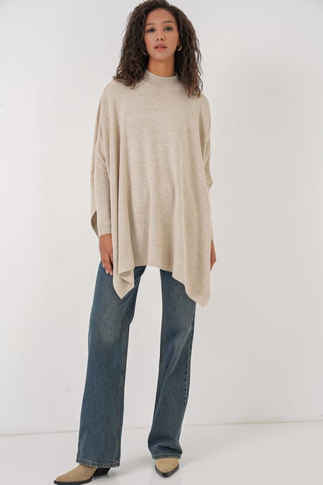 Schlitzdetail Halbhochkragen Lockere Sweatshirt - Image 2