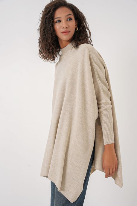 Schlitzdetail Halbhochkragen Lockere Sweatshirt - Image 4