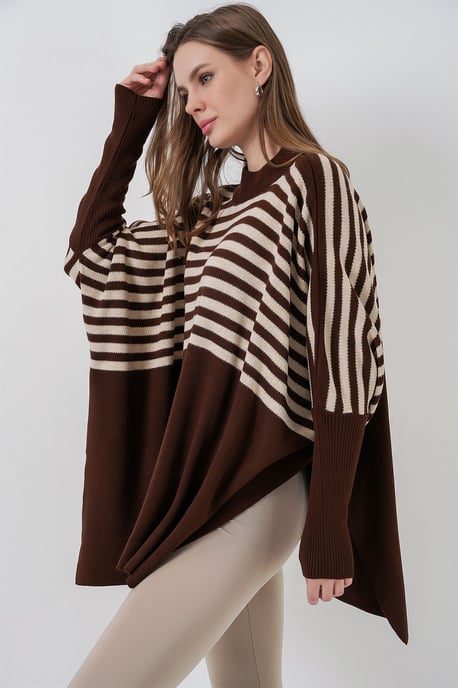 Schlitz-Details Halber Rollkragen Lässiger Pullover - Image 3