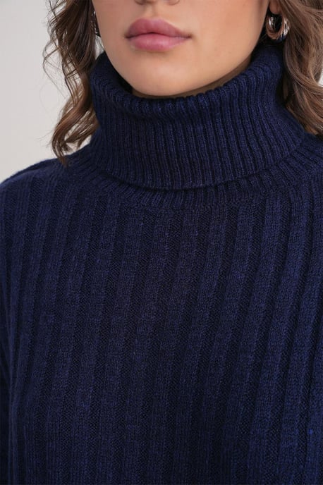 Übergroßer Rippstrick-Turtleneck-Pullover - Image 6