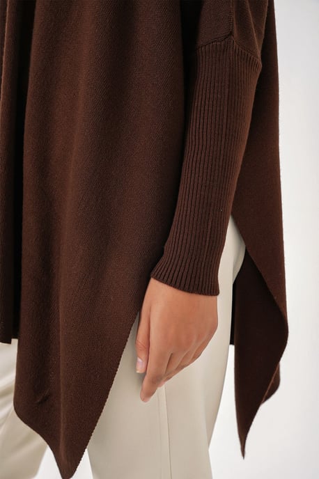 Schlitz-Details Halber Rollkragen Lässiger Pullover - Image 4