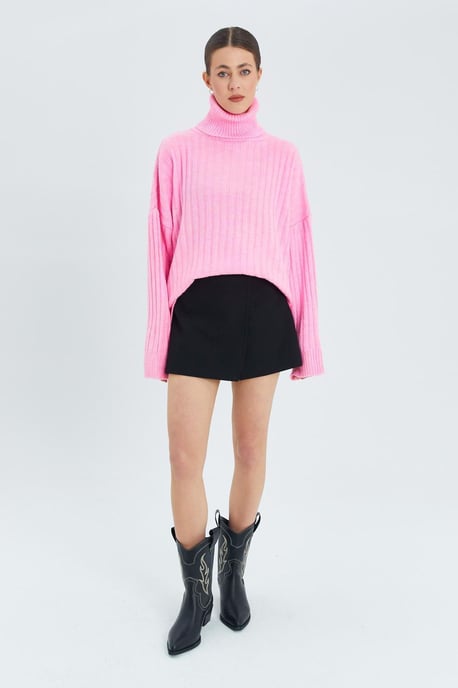 Oversize Rippstrick Rollkragensweater - Image 2