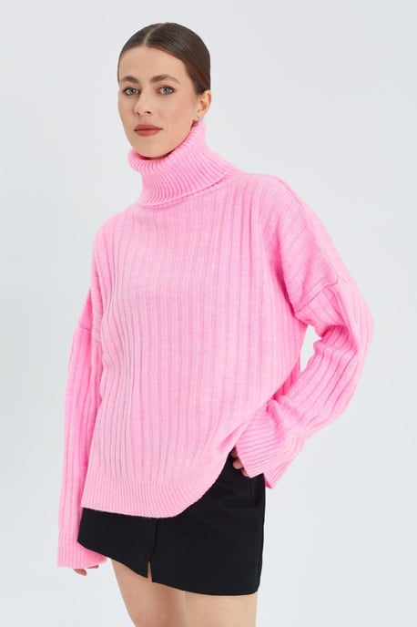 Oversize Rippstrick Rollkragensweater - Image 3