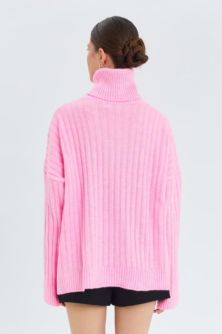 Oversize Rippstrick Rollkragensweater - Image 6