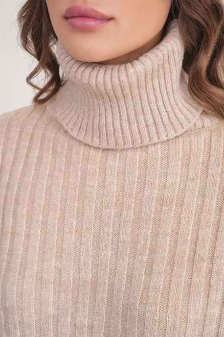 Übergroßer Rippstrick-Turtleneck-Pullover - Image 5