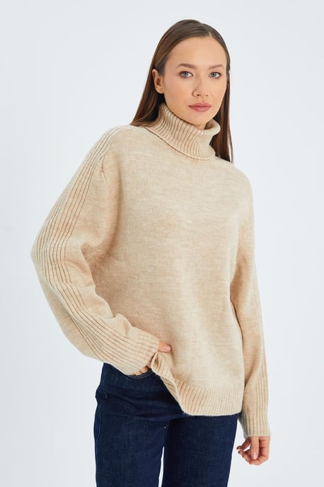 Lockerer Turtleneck-Strickpullover - Image 3
