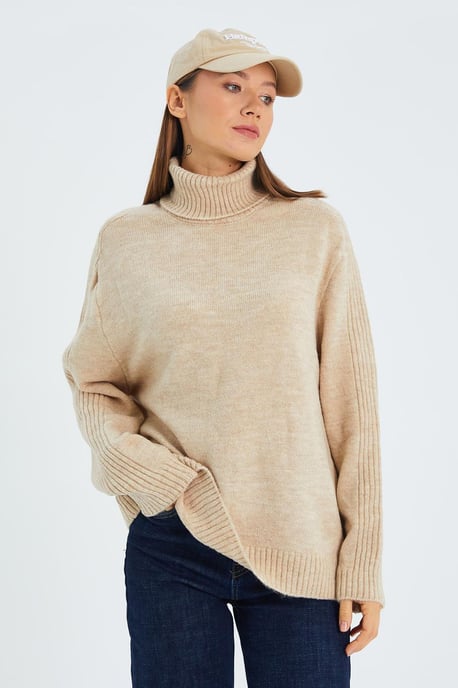 Lockerer Turtleneck-Strickpullover - Image 5