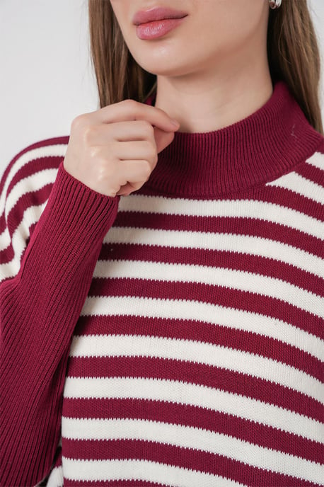 Schlitz-Details Halber Rollkragen Lässiger Pullover - Image 5