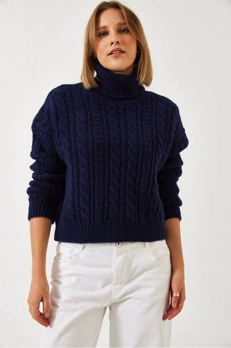 Strukturiertes Cropped-Turtleneck-Sweater - Image 2