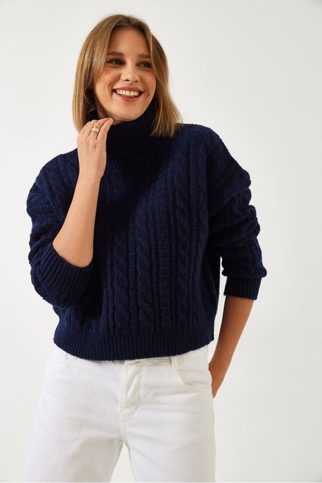 Strukturiertes Cropped-Turtleneck-Sweater - Image 3