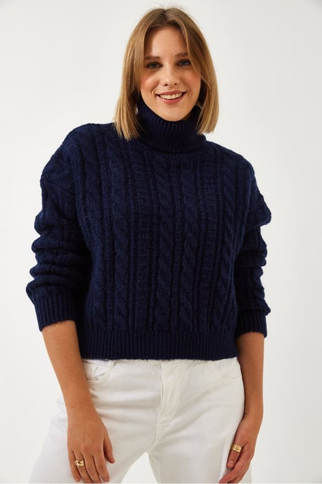 Strukturiertes Cropped-Turtleneck-Sweater - Image 4
