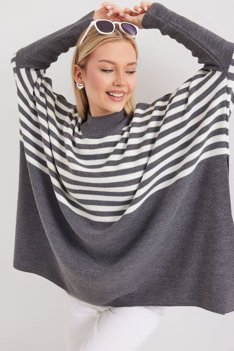 Schlitz-Details Halber Rollkragen Lässiger Pullover - Image 5
