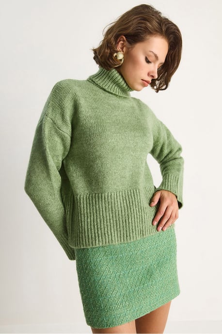 Übergroßer Strickrollkragenpullover - Image 3