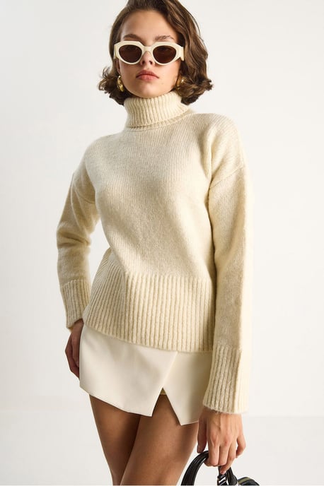Übergroßer Strickrollkragenpullover - Image 3