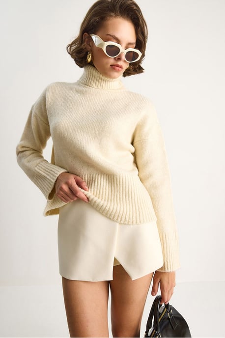 Übergroßer Strickrollkragenpullover - Image 4