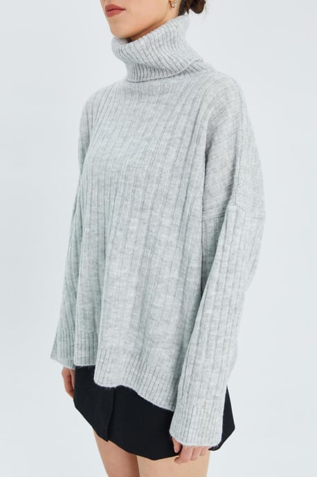 Oversized Rippstrick Rollkragenpullover - Image 4