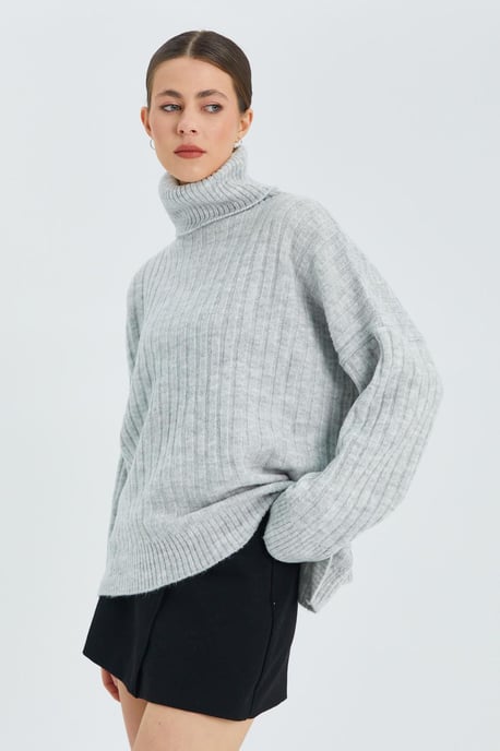 Oversized Rippstrick Rollkragenpullover - Image 6