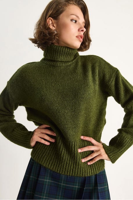 Übergroßer Strickrollkragenpullover - Image 5