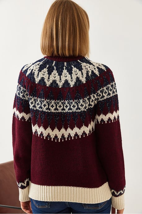 Rollkragen-Jacquard-Strickpullover - Image 3