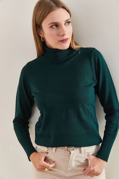 Eng anliegender Rollkragen-Rippstrickpullover - Image 4
