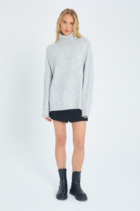Lässiger Turtleneck Strickpullover - Image 2