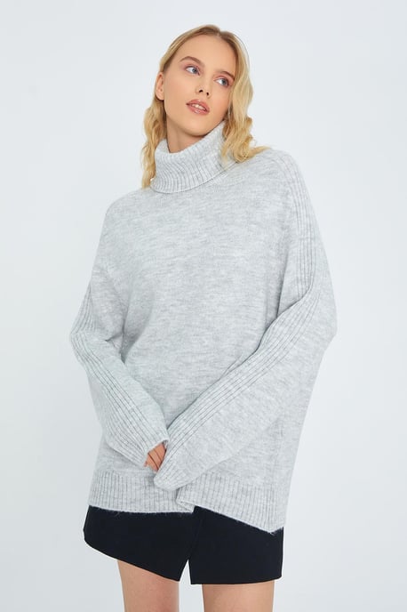 Lässiger Turtleneck Strickpullover - Image 3