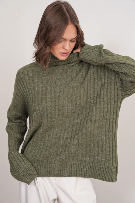 Oversized gerippter Rollkragenpullover - Image 4