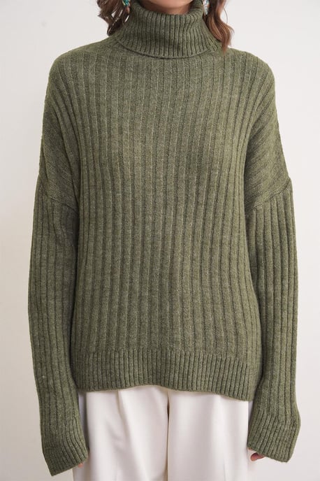 Oversized gerippter Rollkragenpullover - Image 5