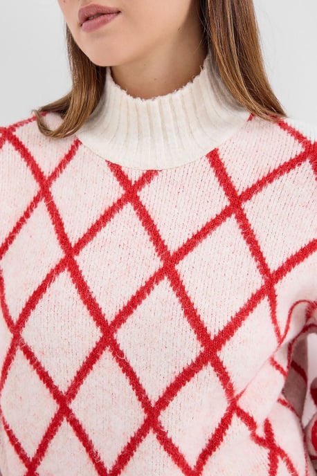 Oversized Turtleneck-Pullover mit geometrischem Muster - Image 5