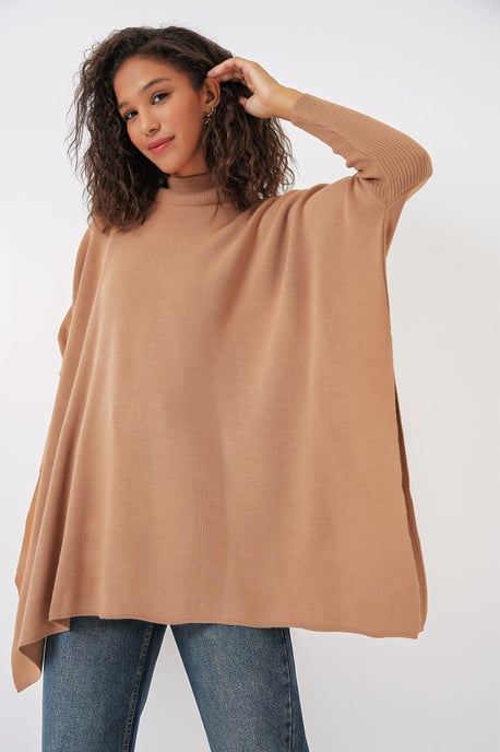 Schlitz-Details Halb-Stehkragen Lockere Sweatshirt - Image 3