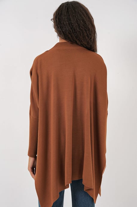 Schlitz-Details Halber Rollkragen Lässiger Pullover - Image 5