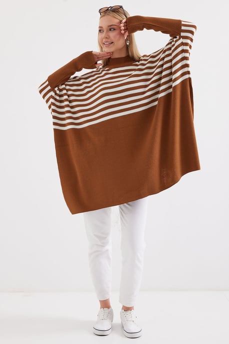 Schlitz-Details Halber Rollkragen Lässiger Pullover - Image 2