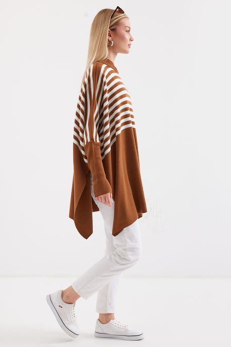 Schlitz-Details Halber Rollkragen Lässiger Pullover - Image 3