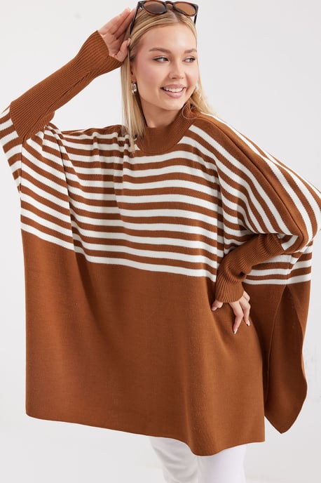 Schlitz-Details Halber Rollkragen Lässiger Pullover - Image 4