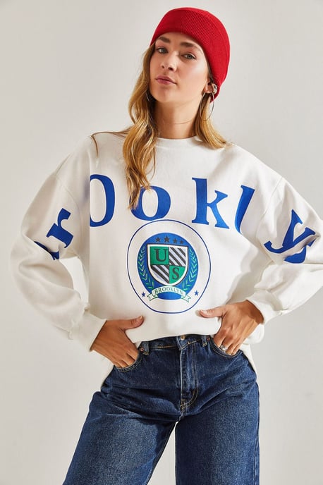 Crew-Neck Sweatshirt mit Logo-Druck in entspannter Passform - Image 1