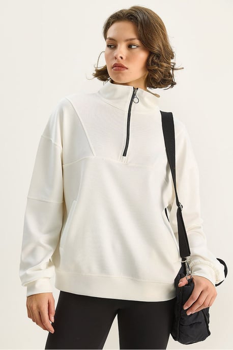 Lässiges Sweatshirt mit Reißverschlusskragen - Image 1