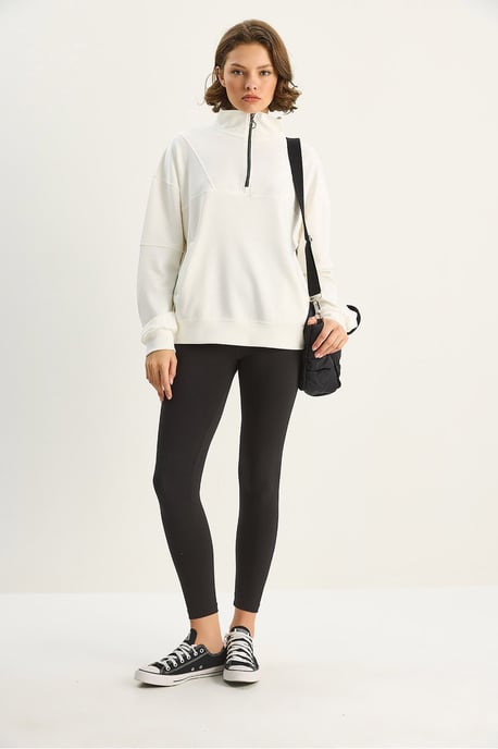 Lässiges Sweatshirt mit Reißverschlusskragen - Image 2