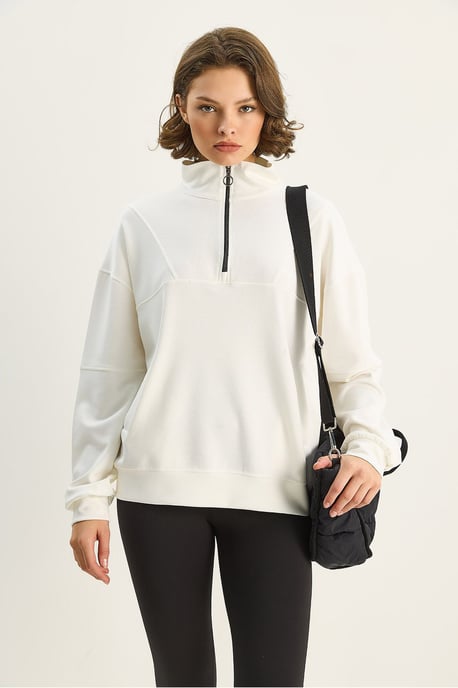 Lässiges Sweatshirt mit Reißverschlusskragen - Image 3