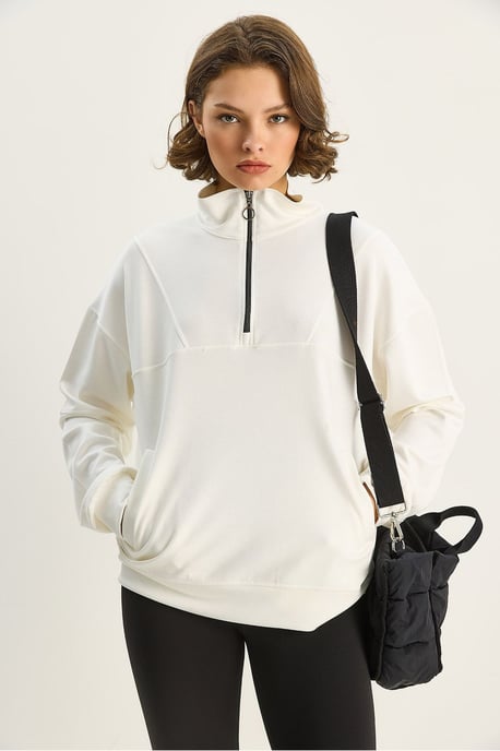 Lässiges Sweatshirt mit Reißverschlusskragen - Image 4